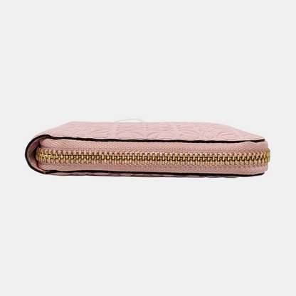 LOEWE Pink Cowhide Embossed Vintage Wallet Golden hardware-(SKU)-956396873