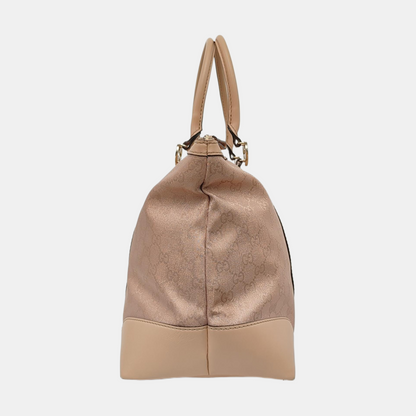 GUCCI Tote bag Large size Pink Canvas Monogrammed Tote Bag Single Shoulder Bag Golden hardware-(SKU)-956342457