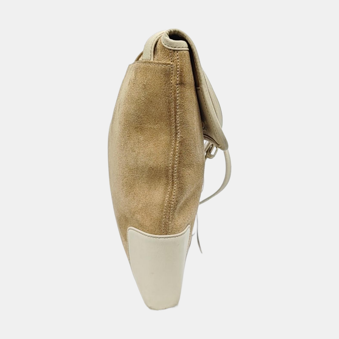 LOEWE Khaki Suede Leather Embossed Crossbody Shoulder Bag Golden hardware-(SKU)-956397205