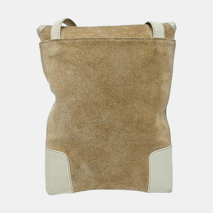 LOEWE Khaki Suede Leather Embossed Crossbody Shoulder Bag Golden hardware-(SKU)-956397205