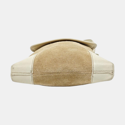 LOEWE Khaki Suede Leather Embossed Crossbody Shoulder Bag Golden hardware-(SKU)-956397205