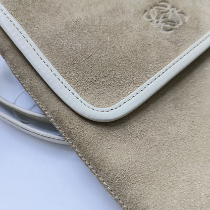 LOEWE Khaki Suede Leather Embossed Crossbody Shoulder Bag Golden hardware-(SKU)-956397205