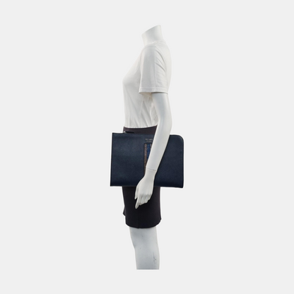 PRADA Men's Bag蓝色牛皮十字纹,鳄鱼纹手拿包-(SKU)-956380870