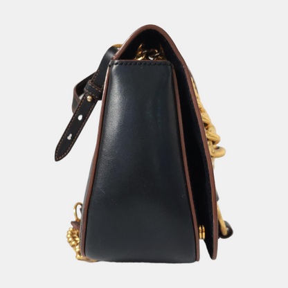 Miu Miu Dahlia Black Cowhide Single Shoulder Bag Crossbody Bag Golden hardware-(SKU)-956647295