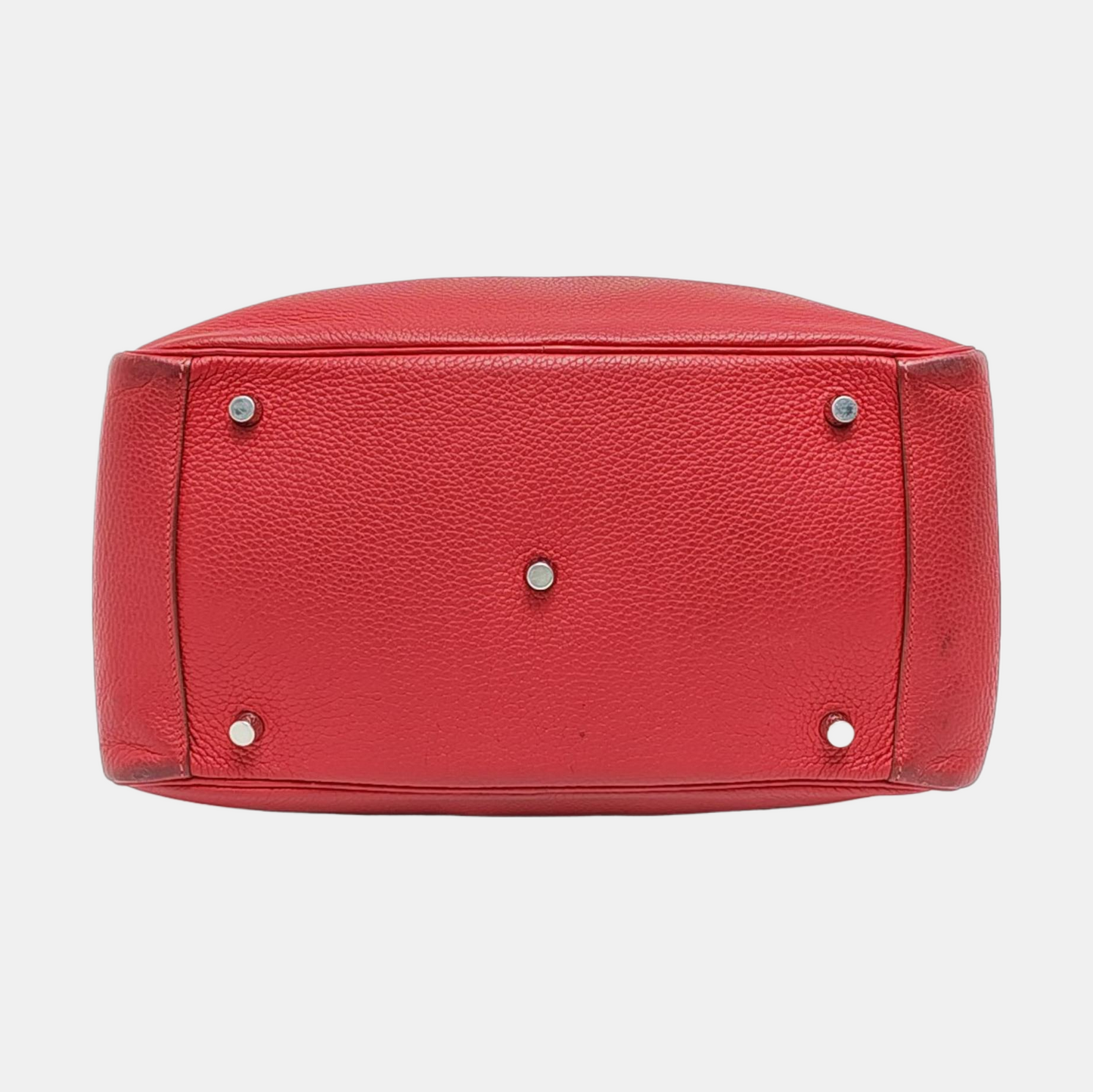 HERMÈS Lindy 34 Flag Red Clemence Leather Shoulder Bag Tote Bag Silver Hardware 🅀 Clasp-(SKU)-956096162