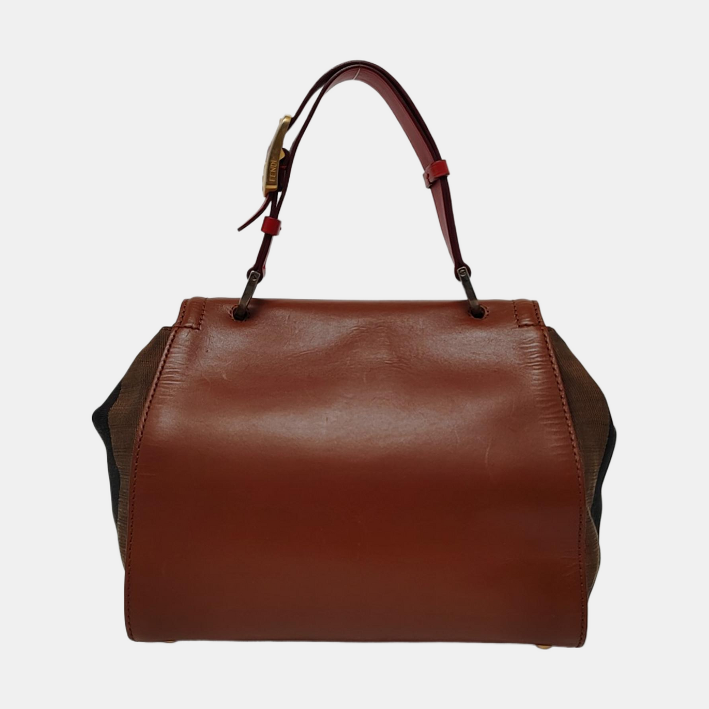 FENDI Silvana Brown cowhide crossbody bag, handbag, shoulder bag Golden hardware Removable shoulder strap-(SKU)-956716249