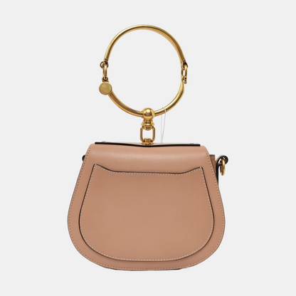 Chloé Nile Small size Nude Pink Cow Leather Shoulder Bag with Shoulder Strap Golden hardware Removable shoulder strap-(SKU)-956893921