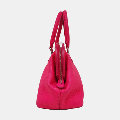 FENDI Tote bag Fuchsia cowhide handbag Silver Hardware-(SKU)-957044385
