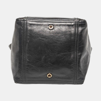 YSL Black Cowhide Studs Tote Handbag Golden hardware-(SKU)-956655184