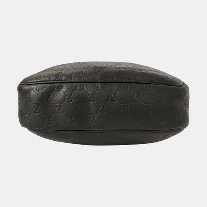 GUCCI GG Imprime Black Leather Monogrammed Single Shoulder Crossbody Bag Golden hardware-(SKU)-956855530