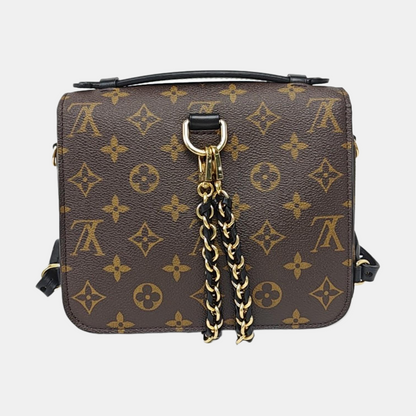 LOUIS VUITTON MÉTIS Brown Coated Canvas Monogram Lock Bag Backpack Golden Hardware 2 Removable Shoulder Straps-(SKU)-956880001