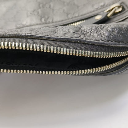 GUCCI GG Imprime Black Leather Monogrammed Single Shoulder Crossbody Bag Golden hardware-(SKU)-956855530