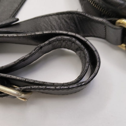 GUCCI GG Imprime Black Leather Monogrammed Single Shoulder Crossbody Bag Golden hardware-(SKU)-956855530