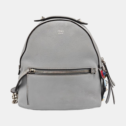 FENDI Blue Cowhide Backpack Silver Hardware-(SKU)-956994945