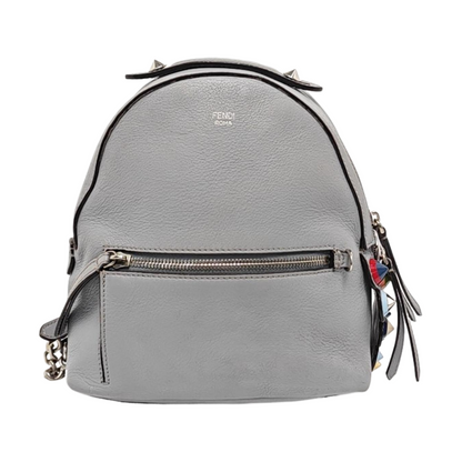 FENDI Blue Cowhide Backpack Silver Hardware-(SKU)-956994945