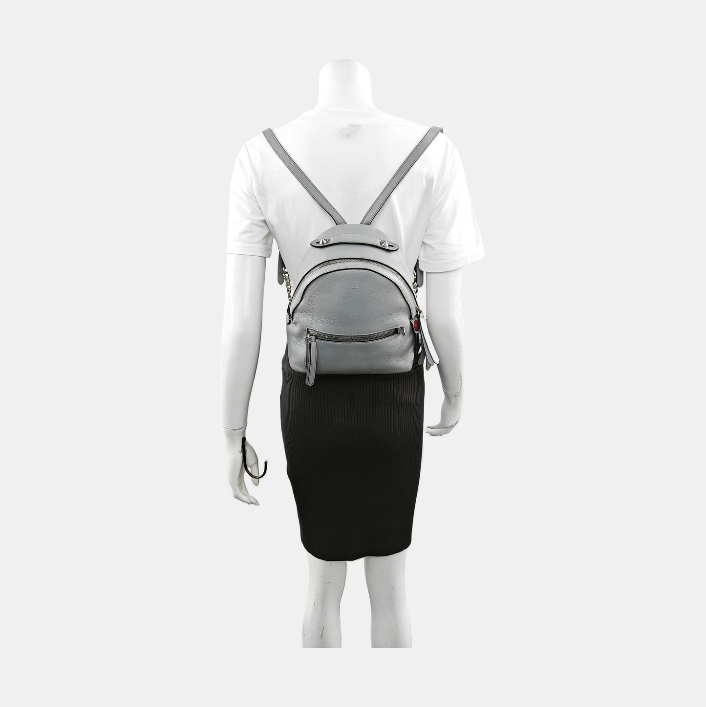 FENDI Blue Cowhide Backpack Silver Hardware-(SKU)-956994945