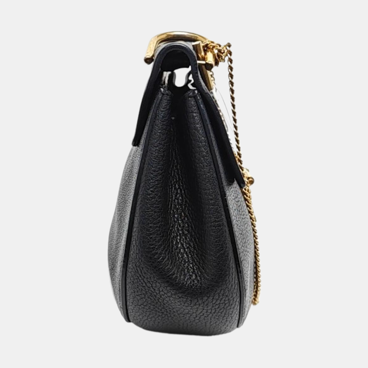 Chloé Drew Medium size Black Cowhide Piglet Bag Crossbody Single Shoulder and Tote Bag Golden hardware-(SKU)-956834462
