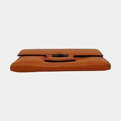 GUCCI Bamboo 1947 Orange Cowhide Bamboo Wallet Golden hardware-(SKU)-956922492