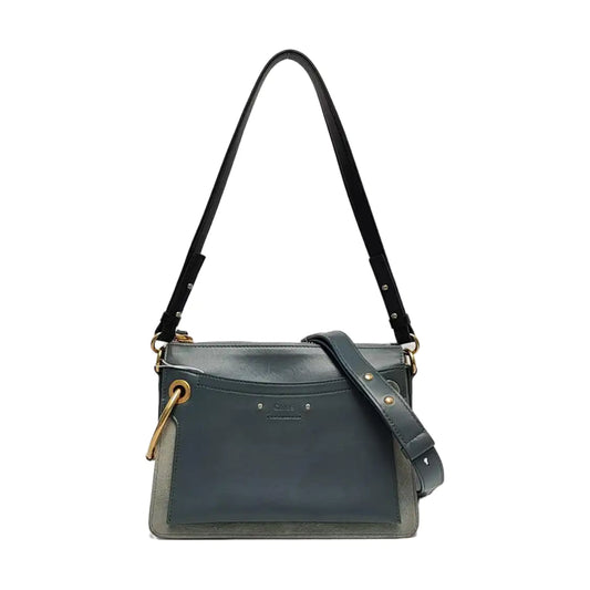 Chloé Roy Blue leather studded single shoulder bag crossbody Golden hardware shoulder straps-(SKU)-956582038