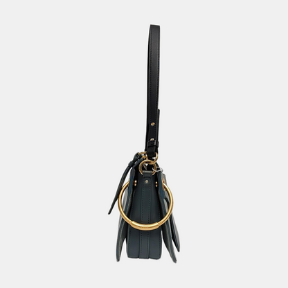 Chloé Roy Blue leather studded single shoulder bag crossbody Golden hardware shoulder straps-(SKU)-956582038