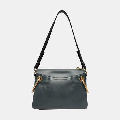 Chloé Roy Blue leather studded single shoulder bag crossbody Golden hardware shoulder straps-(SKU)-956582038
