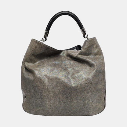 YSL ROADY Grey Cowhide Tote Bag Silver Hardware Removable shoulder strap-(SKU)-957328049