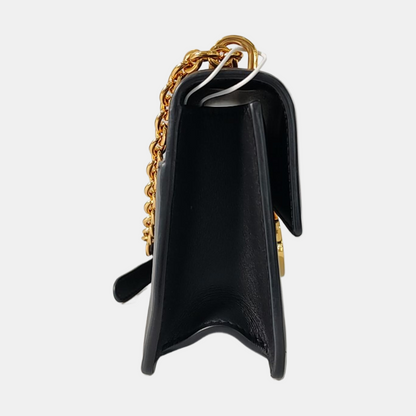 DIOR 30 Montaigne East-West Black Leather Montaigne Bag with Gold Hardware and Detachable Strap-(SKU)-957272257