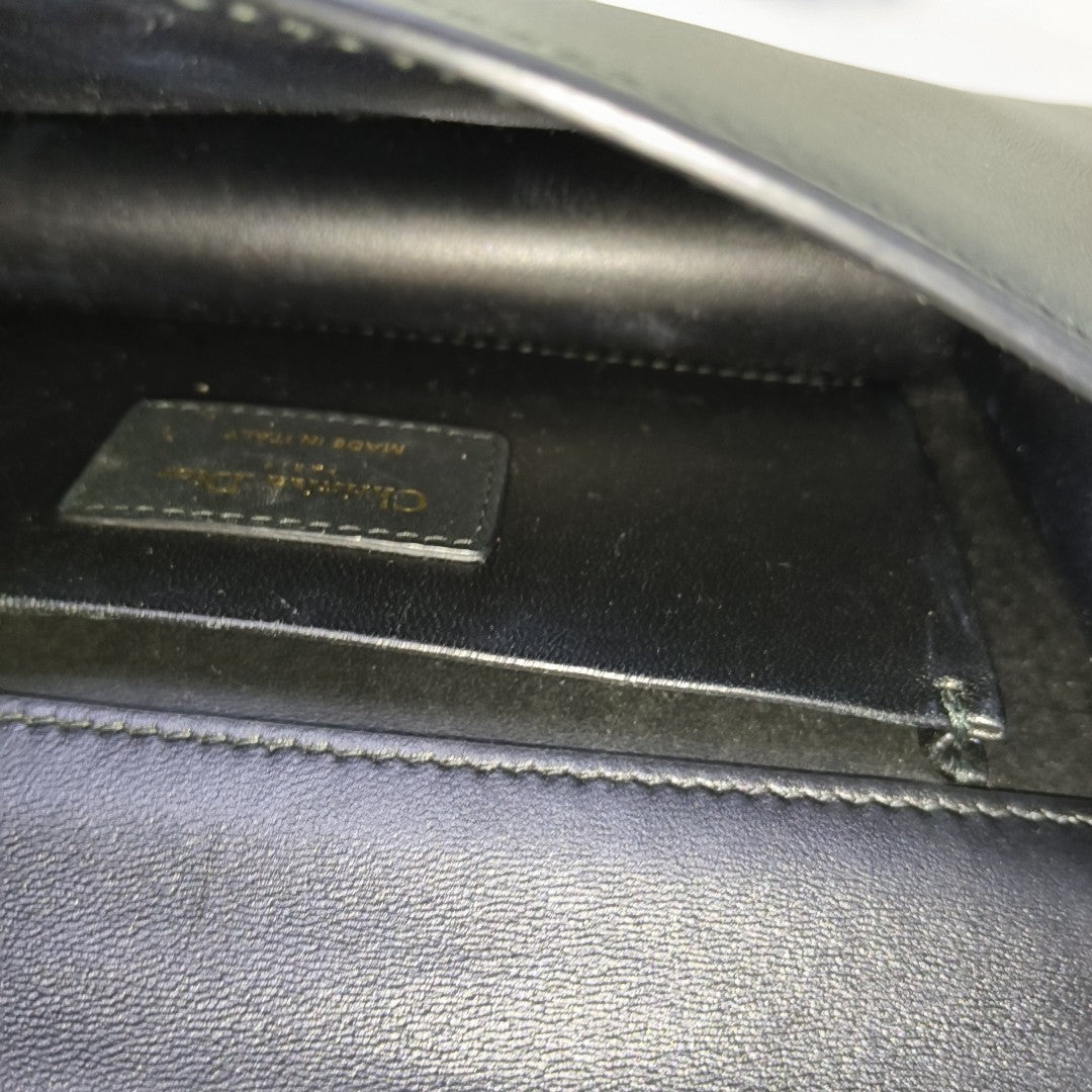 DIOR 30 Montaigne East-West Black Leather Montaigne Bag with Gold Hardware and Detachable Strap-(SKU)-957272257