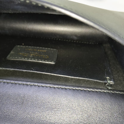 DIOR 30 Montaigne East-West Black Leather Montaigne Bag with Gold Hardware and Detachable Strap-(SKU)-957272257