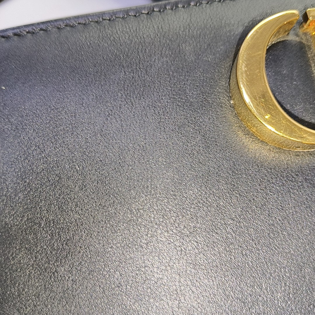 DIOR 30 Montaigne East-West Black Leather Montaigne Bag with Gold Hardware and Detachable Strap-(SKU)-957272257