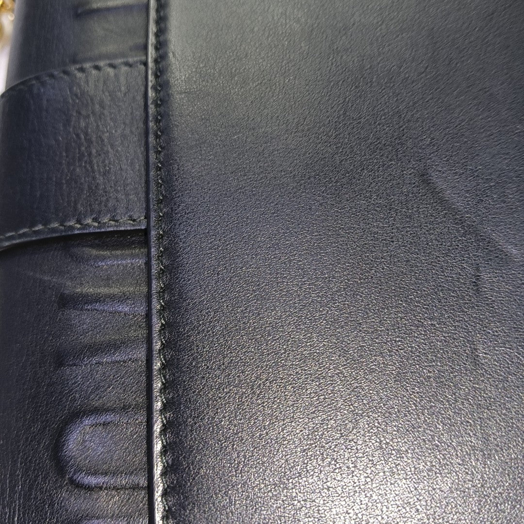 DIOR 30 Montaigne East-West Black Leather Montaigne Bag with Gold Hardware and Detachable Strap-(SKU)-957272257