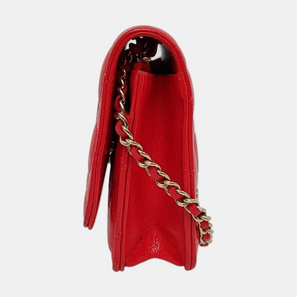 CHANEL WOC Orange Calfskin Quilted Crossbody Shoulder Bag Golden Hardware 28 Flap-(SKU)-957247135