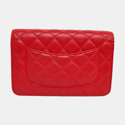 CHANEL WOC Orange Calfskin Quilted Crossbody Shoulder Bag Golden Hardware 28 Flap-(SKU)-957247135