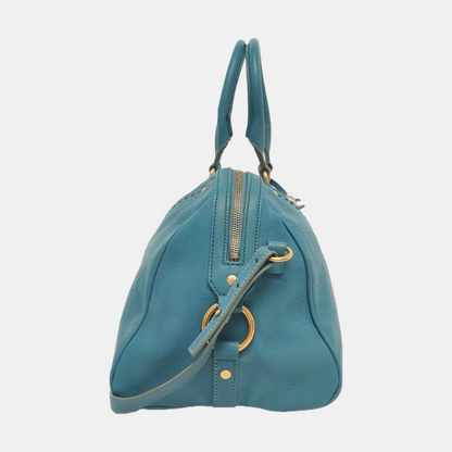 YSL MUSE Blue Calfskin Embossed Quilted Single Shoulder Bag with Sling and Handbag Golden hardware Removable shoulder strap-(SKU)-957191908