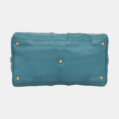 YSL MUSE Blue Calfskin Embossed Quilted Single Shoulder Bag with Sling and Handbag Golden hardware Removable shoulder strap-(SKU)-957191908