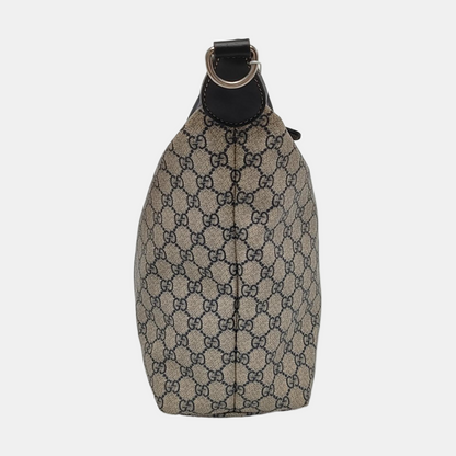 GUCCI Tote bag Beige Coated Canvas Monogram Single Shoulder Bag Handbag Crossbody Silver Hardware Removable shoulder strap-(SKU)-957584029