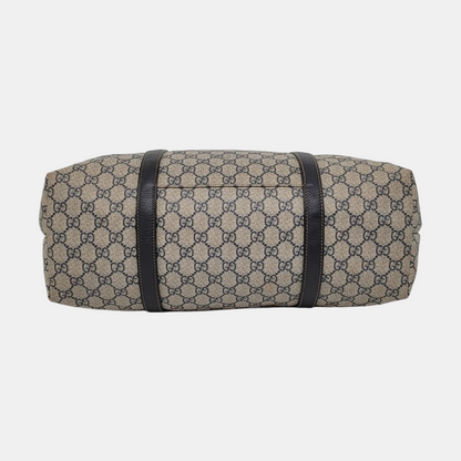 GUCCI Tote bag Beige Coated Canvas Monogram Single Shoulder Bag Handbag Crossbody Silver Hardware Removable shoulder strap-(SKU)-957584029