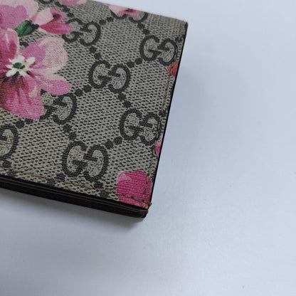 GUCCI GG Blooms Beige Coated Canvas Monogrammed Wallet Silver Hardware Complete Accessories-(SKU)-957577379
