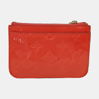 LOUIS VUITTON Orange patent leather old floral embossed wallet Golden hardware-(SKU)-957410293
