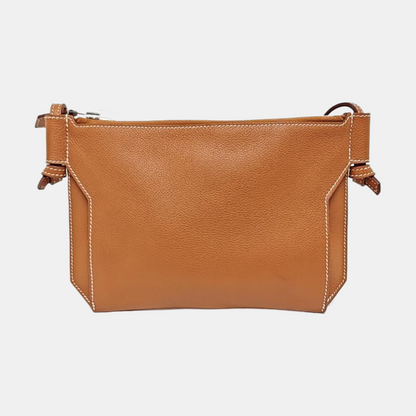 HERMÈS Ultrapla 24 Gold Brown Evercolor Calfskin Crossbody Bag Shoulder Bag Handbag Silver Hardware Z-(SKU)-957460008