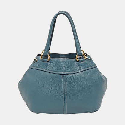 PRADA Tote bag Blue Cowhide Logo Shoulder Bag Handbag Golden hardware Removable shoulder strap-(SKU)-957689174