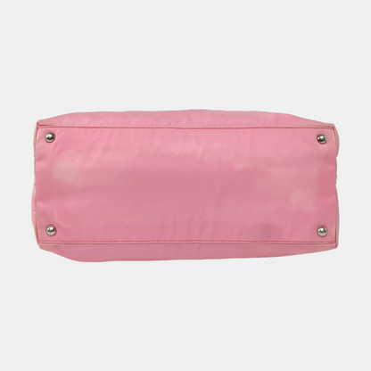 PRADA Tote bag Pink Nylon Logo Single Shoulder Bag Silver Hardware shoulder straps-(SKU)-957386735