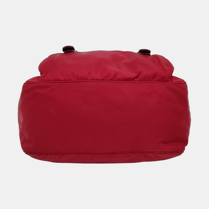 PRADA Vela Messenger Bag Red Nylon Cross Grain Single Shoulder Crossbody Golden hardware Removable shoulder strap-(SKU)-957669142