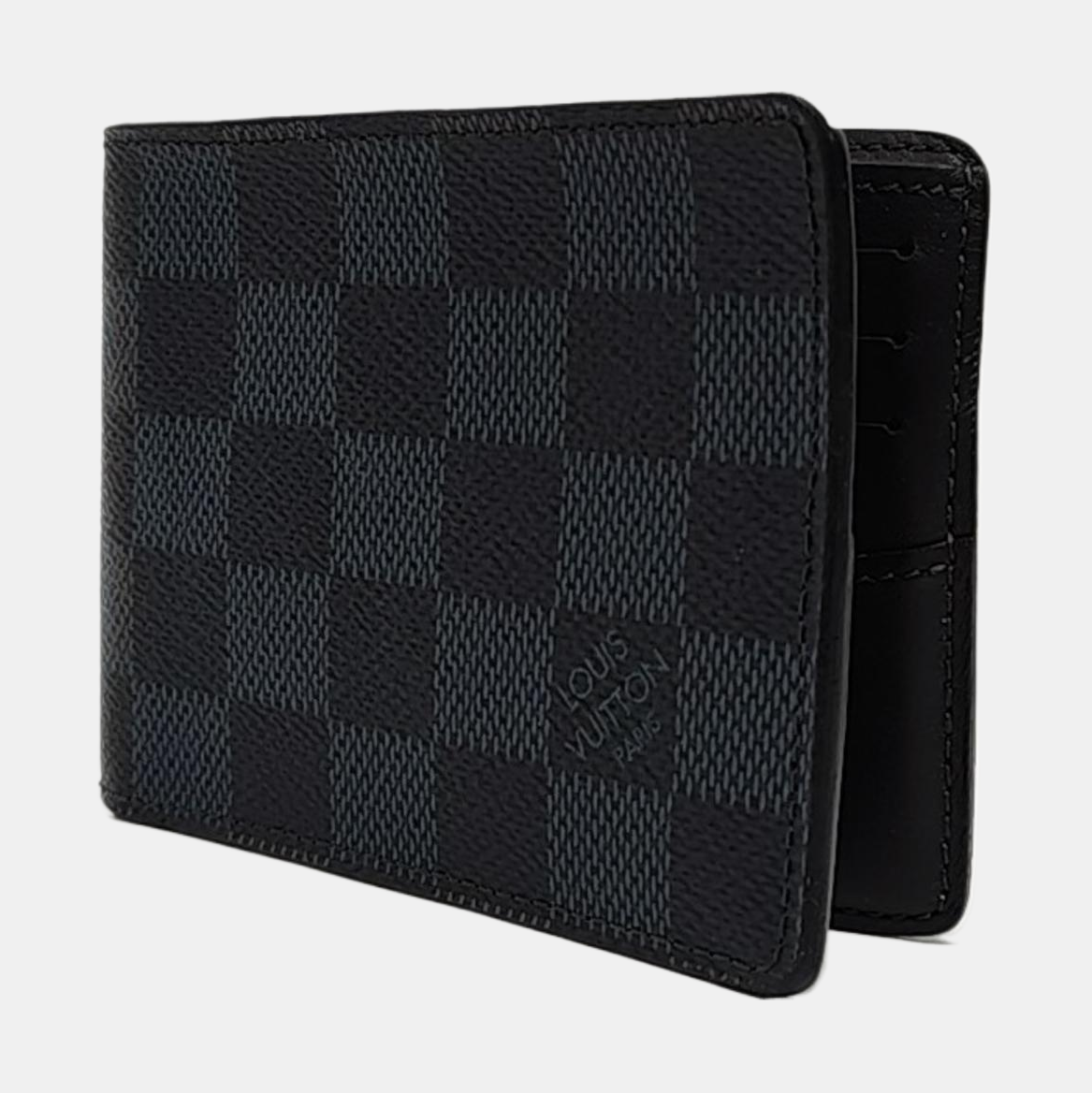 LOUIS VUITTON SLENDER Blue Coated Canvas Checkerboard Wallet-(SKU)-957464411