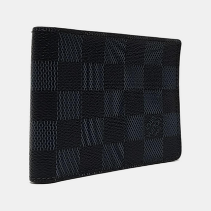LOUIS VUITTON SLENDER Blue Coated Canvas Checkerboard Wallet-(SKU)-957464411