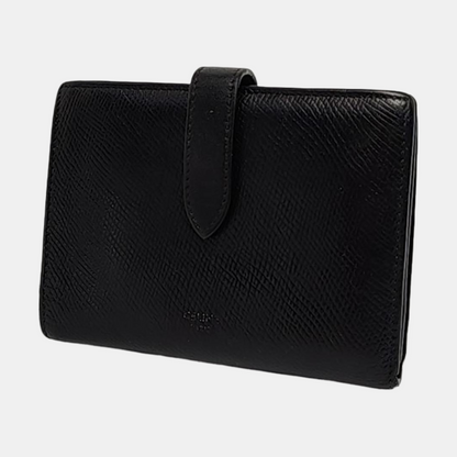 CELINE Medium size Black Cowhide Wallet Golden hardware-(SKU)-957043461