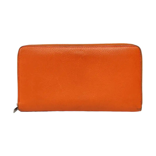 CELINE Orange Cowhide Wallet Silver Hardware-(SKU)-957043236