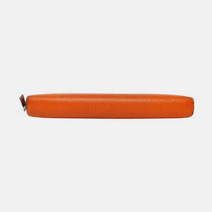 CELINE Orange Cowhide Wallet Silver Hardware-(SKU)-957043236