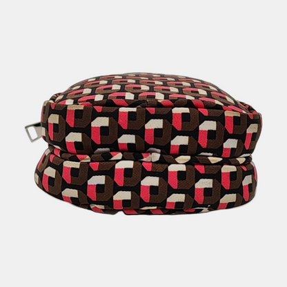 PRADA Cell Phone Bag Brown Nylon Monogrammed Printed Single Shoulder Bag Crossbody Silver Hardware Removable shoulder strap-(SKU)-957241212