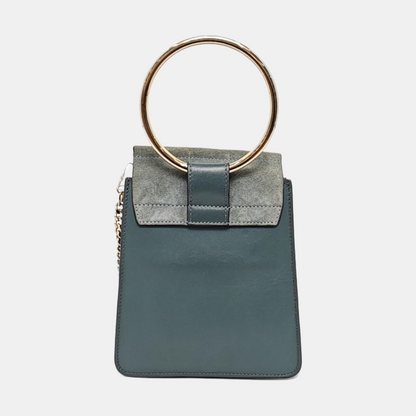 Chloé Faye Small size Blue Cow Leather Crossbody Shoulder Bag with Shoulder Strap Golden Silver Hardware Removable shoulder strap-(SKU)-957568075